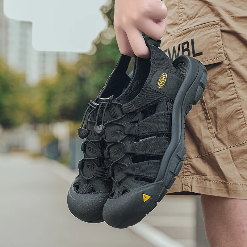 

Antiskid Male Sport Slippers Quick Dry Beach Sandals for Surfing Sea Summer Men's Breathable Outdoor Walking Shoes