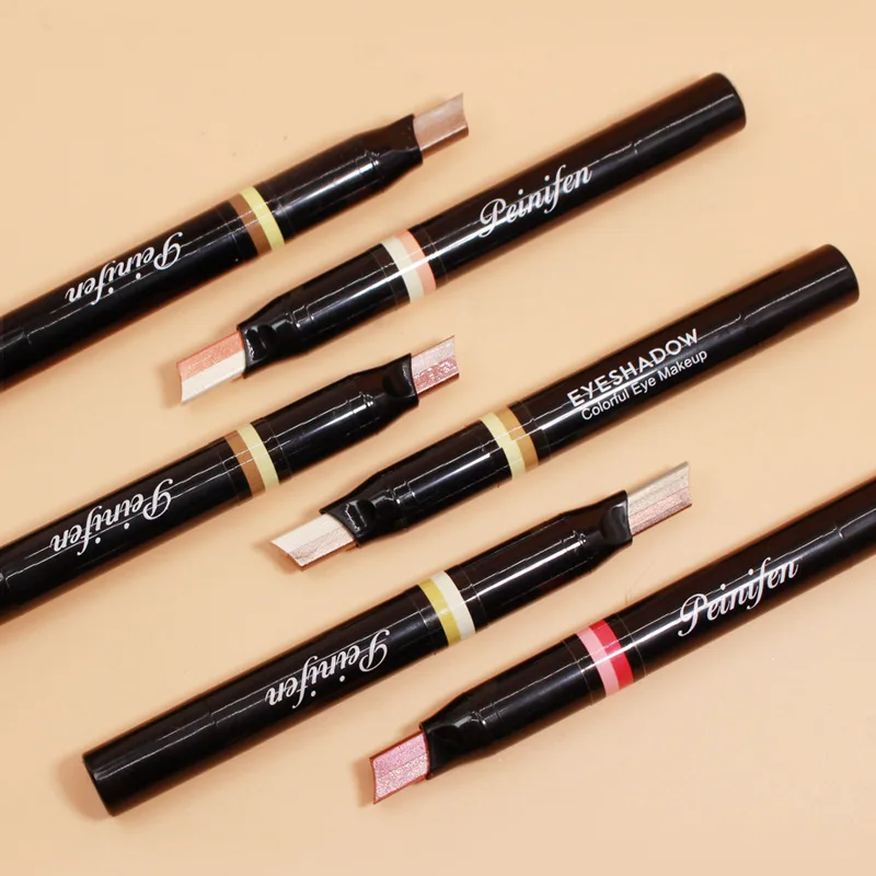 อายแชโดว์แบบแท่งไล่เฉดสีไล่ระดับสองสี ประกายมุก สีชมพูเอิร์ธโทน ติดทนนาน