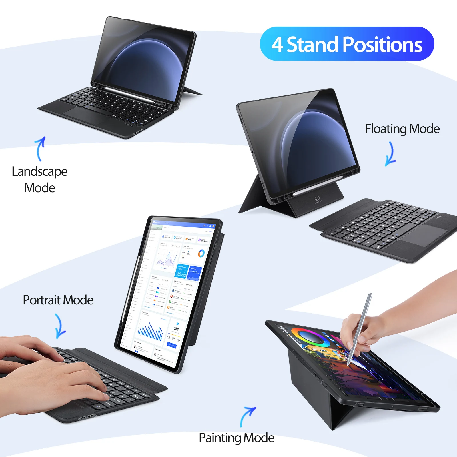 DUX DUCIS for Samsung Galaxy Tab S10 Ultra touch keyboard protective cover S9 FE Plus Bluetooth keyboard S6 Lite S8+ S11 A9 Plus image 4