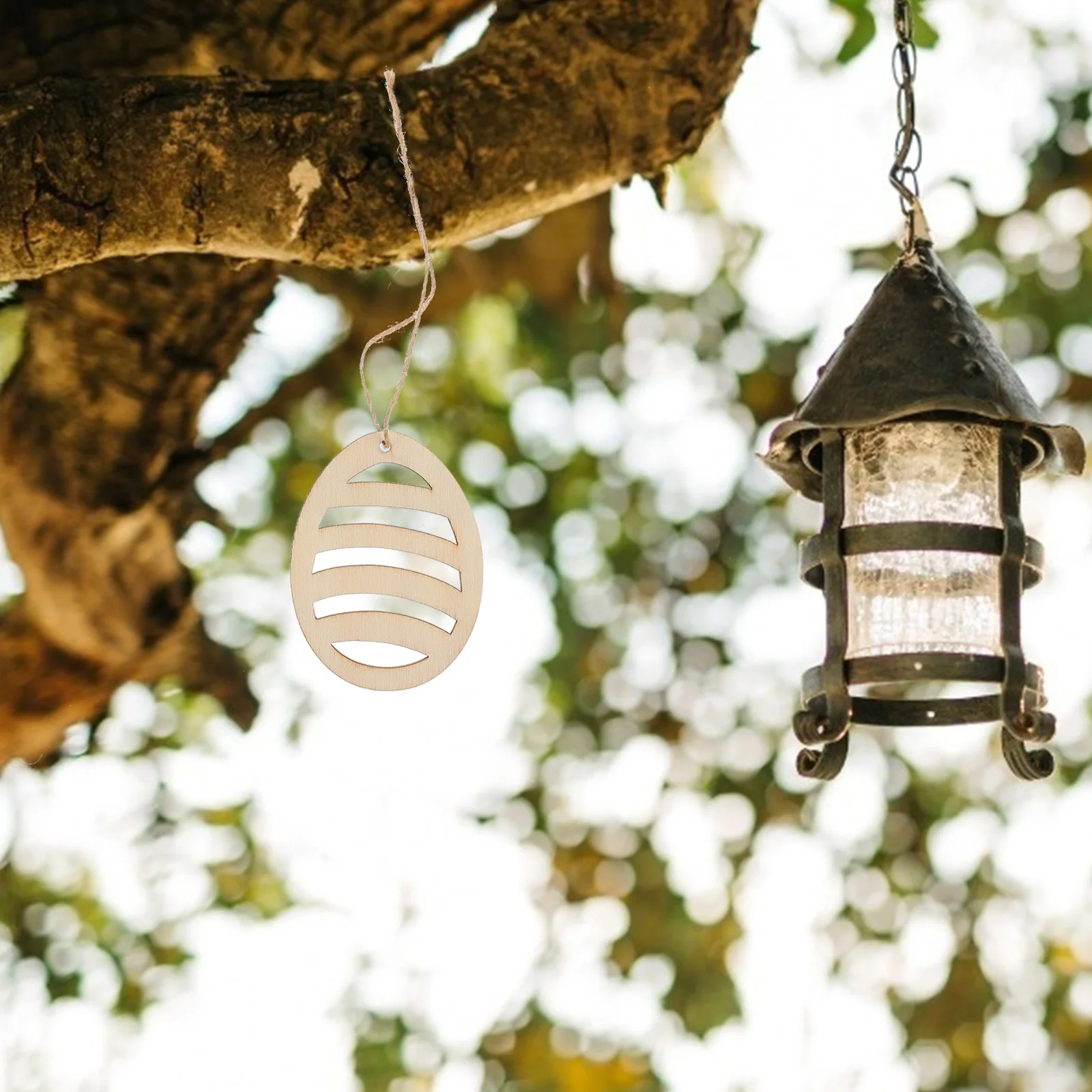 

40pcs Wooden Hanging Tags Craft Resurrection Graffiti Wood Chips Easter Unfinished Pendant Slices DIY Crafts Party Supplies