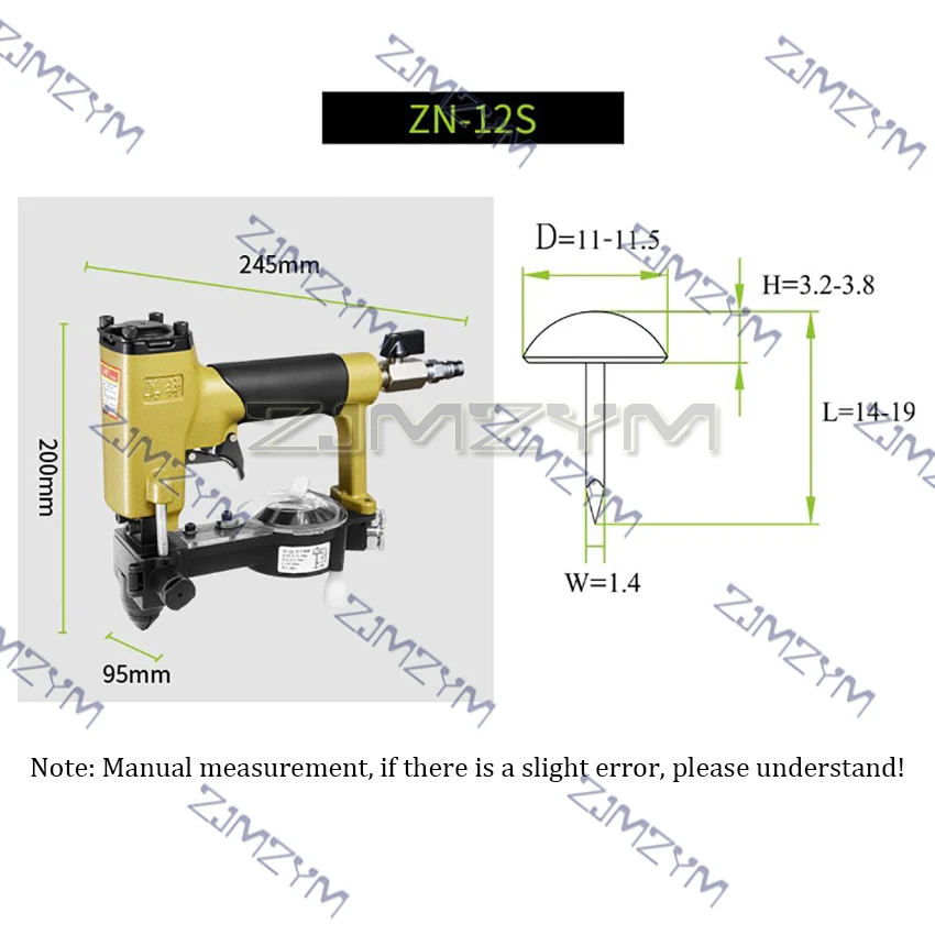 ZN-12S Pneumatic Auto-fed Tack Nailler Sofa Stapler Furniture Decoration Nailler Pneumatic Nail Gun