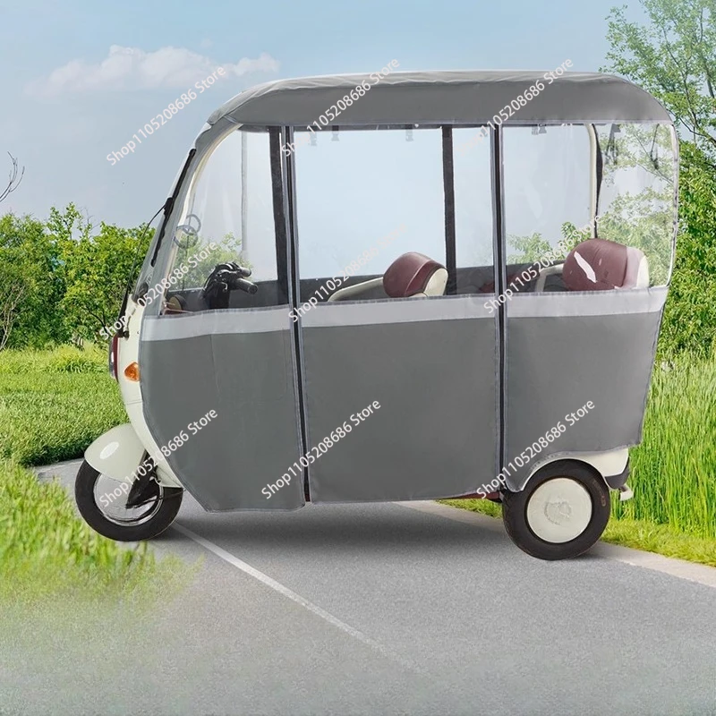 New electric tricycle canopy integrated canopy  special rain curtain windshield canopy