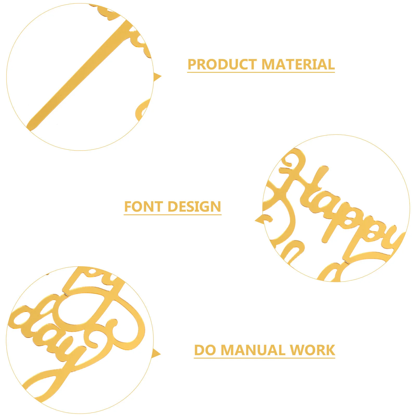 

Cake Insert Acrylic Material Safe Decorative Supplies Happy Birthday Picks For Cakes Ice Cream Meat Cheese Festive