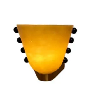 LED Stained Glass Wall Lamps Teacup Design in White Amber Green Red Colors Retro Bedroom Bedside