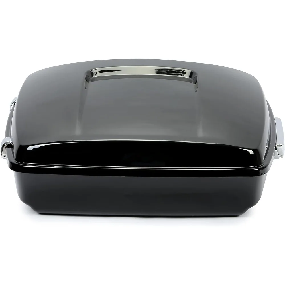 صندوق دراجة نارية مفروم متوافق مع موديلات Harley Touring 2014-2024 Touring Street Road Glide Road King Tail Box باللون الأسود