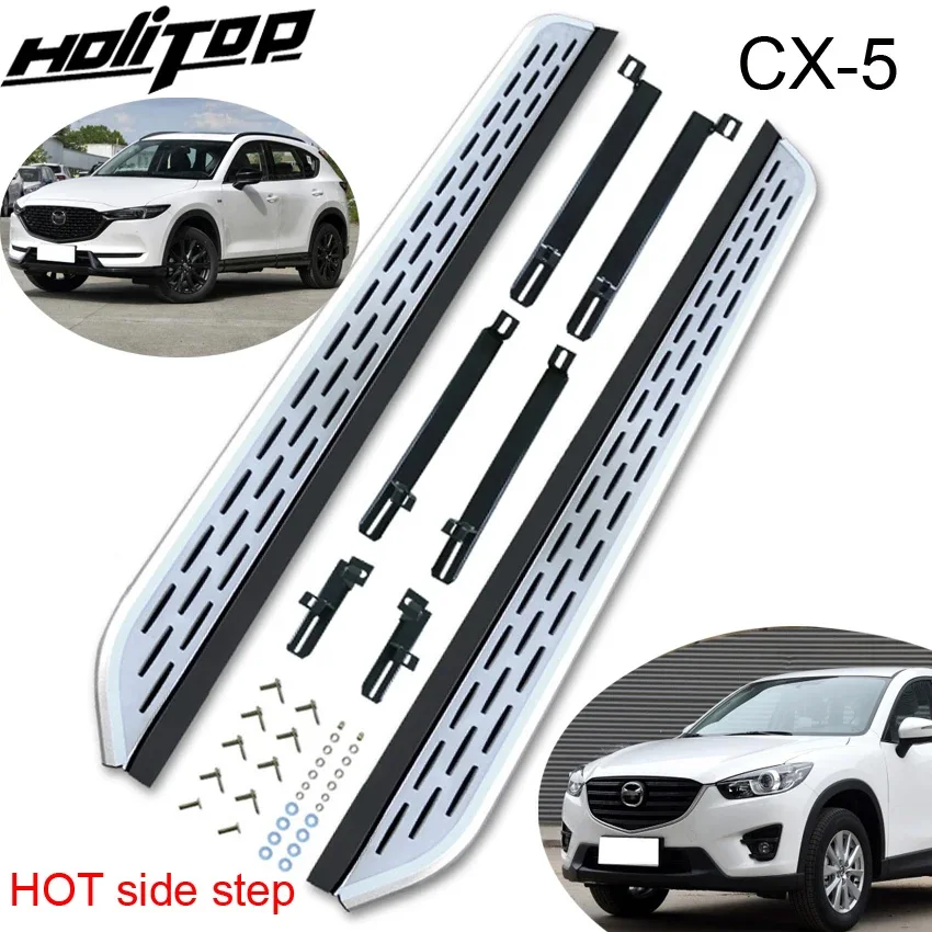 HOT side step bar running board for Mazda CX-5 2013-2017 2018 2019 2020 2021 2022 2024 2025,free dismount skirt,Popular in China