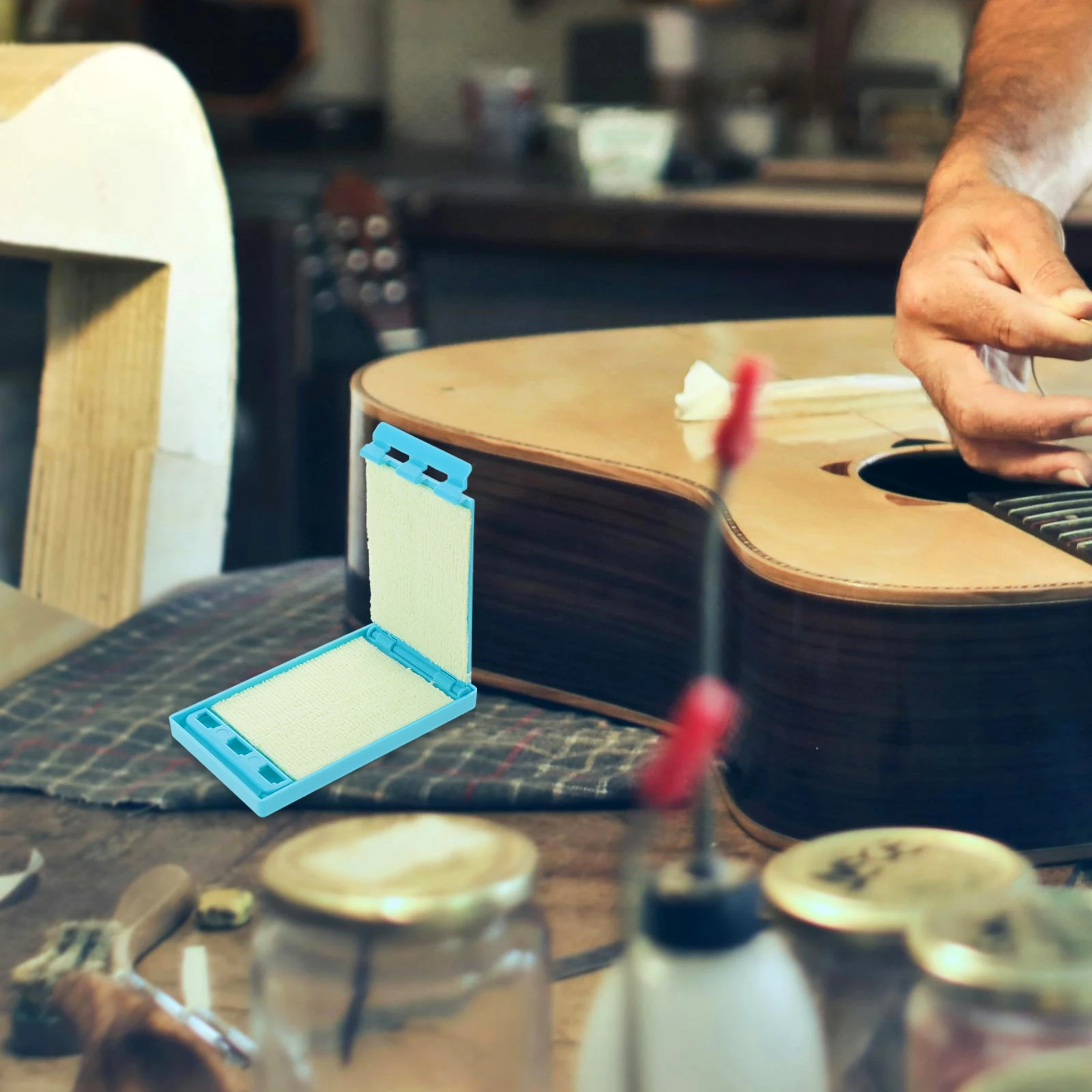 

Grinder Electric Guitar Cleaning Kit Cloth Tools Acoustic Fret Cleaner Plastic Polish