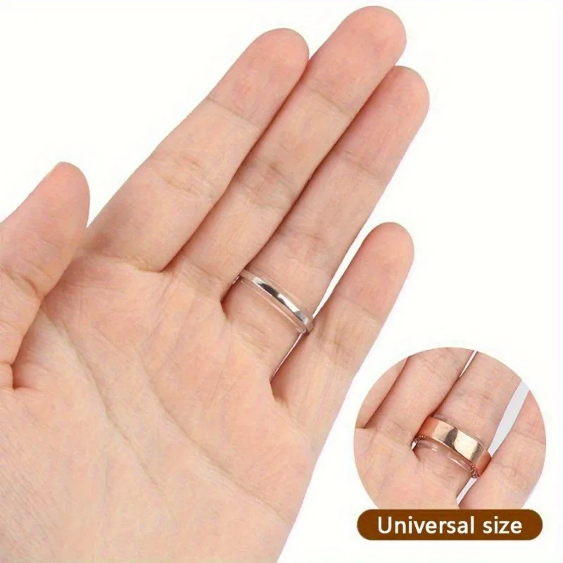 16/8PCS Ring Size Adjuster Invisible Ring Size Set - 8 Sizes Clear Silicone Holder Jewelry Protector Ring Size Adjustment Pad