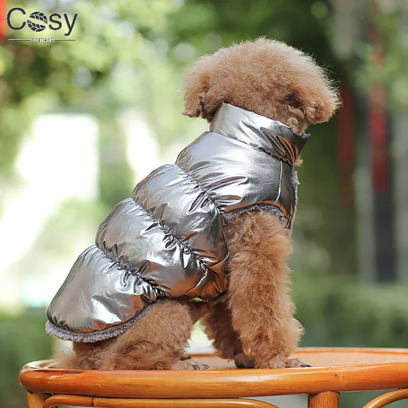 XS-3XL Pet Dog Down Jacket, Winter Down Coat for Puppy, Fleece Warm Inside Candy Color Pet Down Warm Coat Small Dog Down Clothes