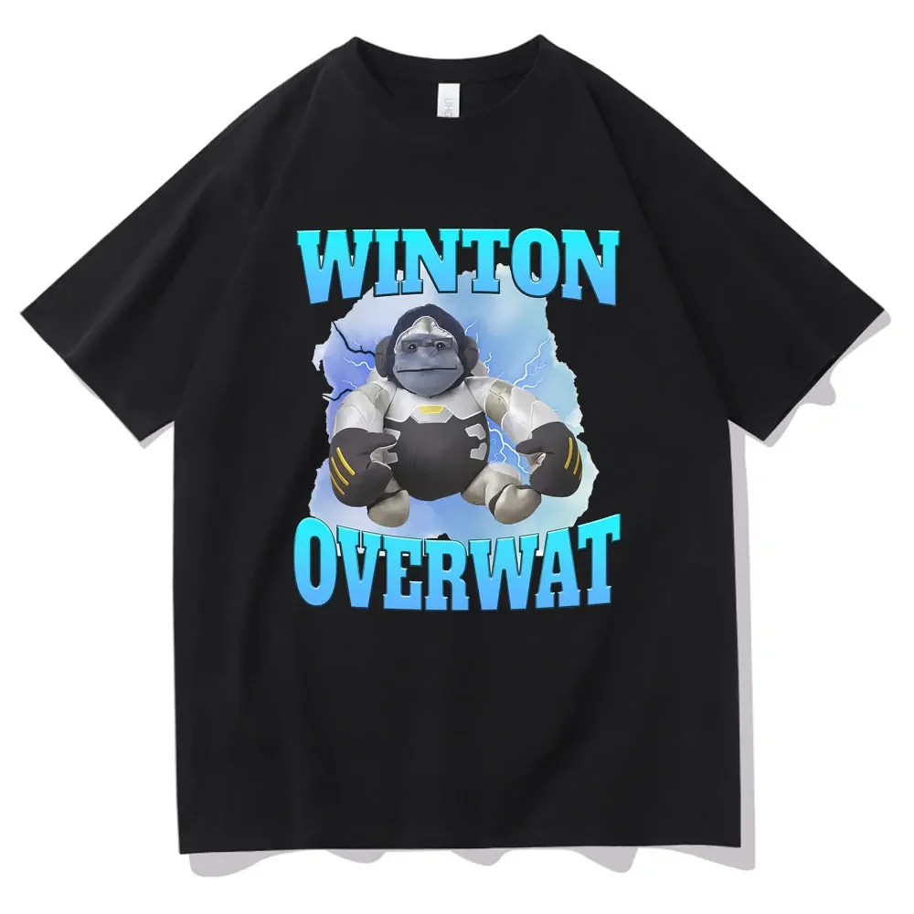 

Winton Overwat Meme funny t shirt men Summer Fashion Oversized Streetwear Short sleeve Male Vintage Casual Loose T-shirt tops