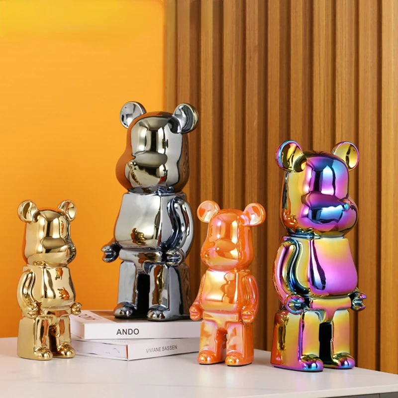 Resin Bear Statues Luxury Living Room Decoration Home Decor Bear Figurines Sculptures Christmas Ornaments Desk for Interior