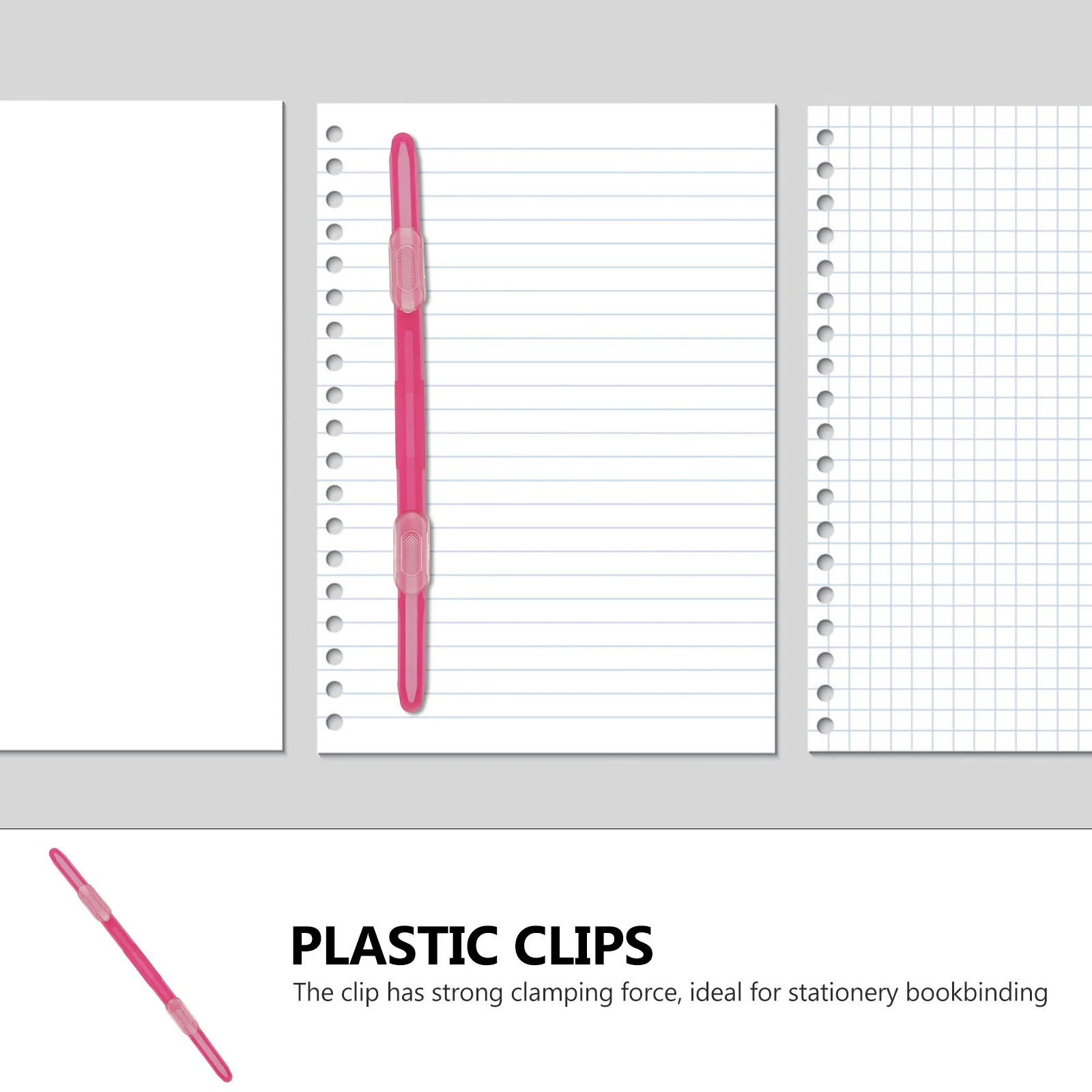 20PCS Binder Clips Plastic File Paper Storage Practical Loose Leaf Office Stationery Bookbinding Clips Ergonomic