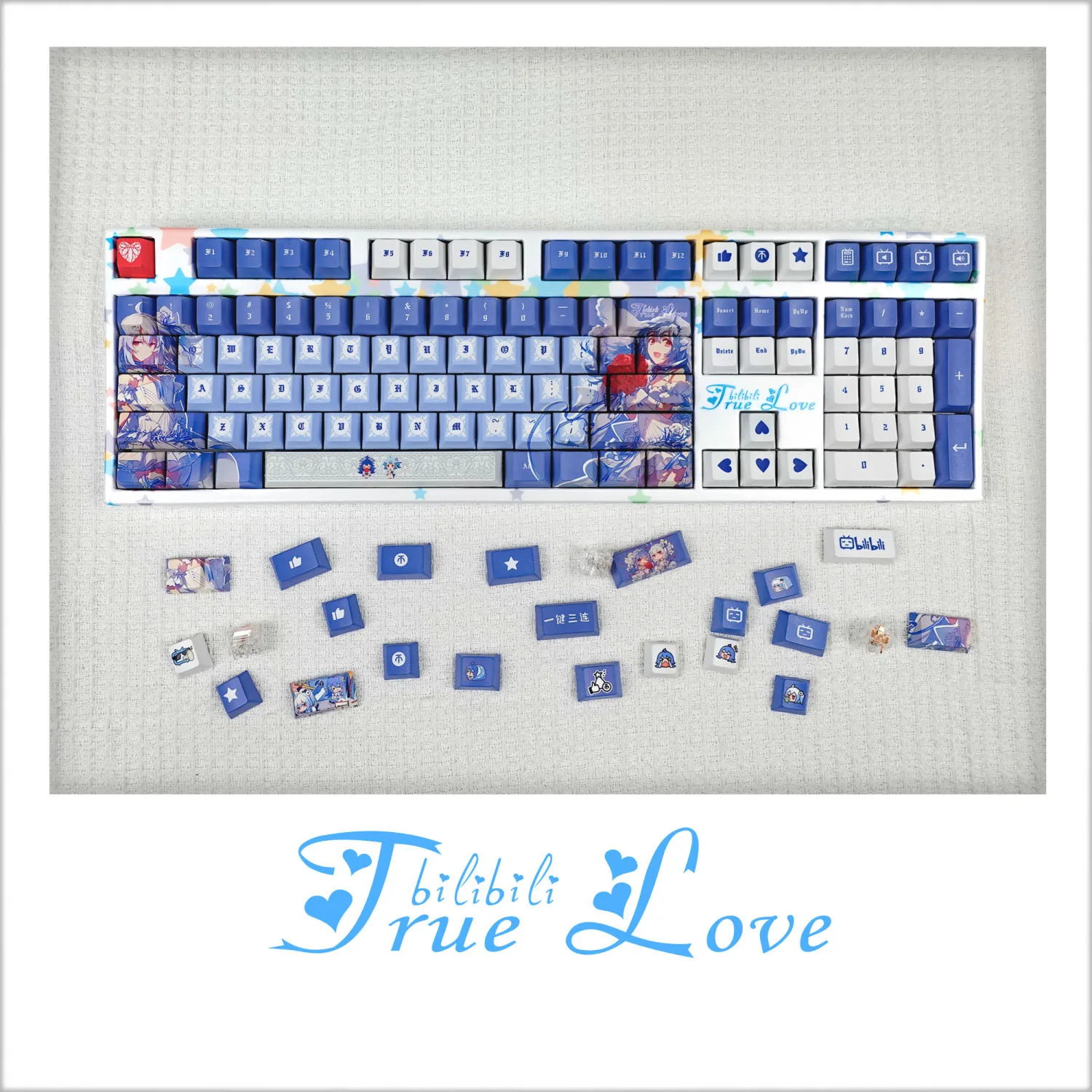 Flower padding keyboard bilibili anime animation flower wedding keycaps personalized colleague surrounding