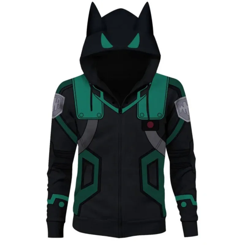 My Hero Academia 3D Hoodie Midoriya Izuku Dekuเสื้อชุดPulloverโรงเรียนวิทยาลัยเสื้อOuterwear Coatชุดเด็กผู้ใหญ่