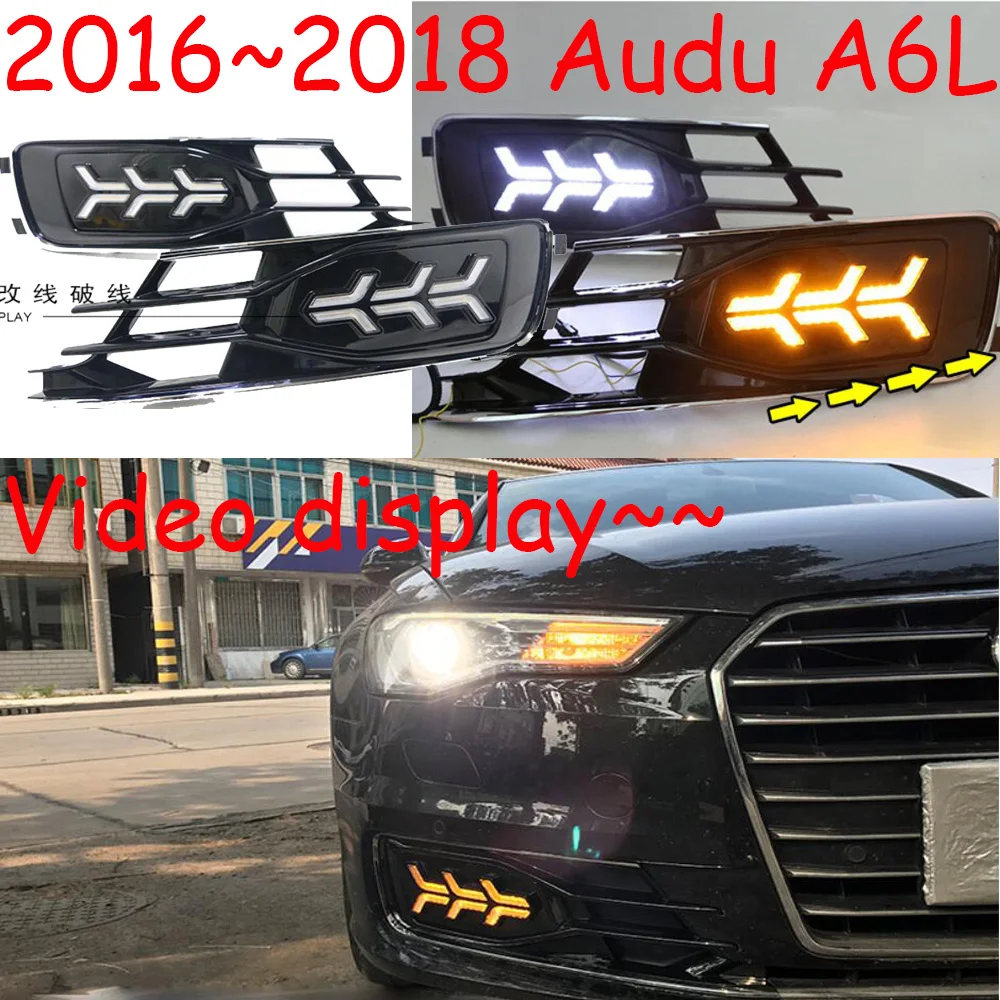 

Pop display 1set LED daytime running lights for car accessories A6L 2016 2017 2018year A6 front fog lamp drl bumper light