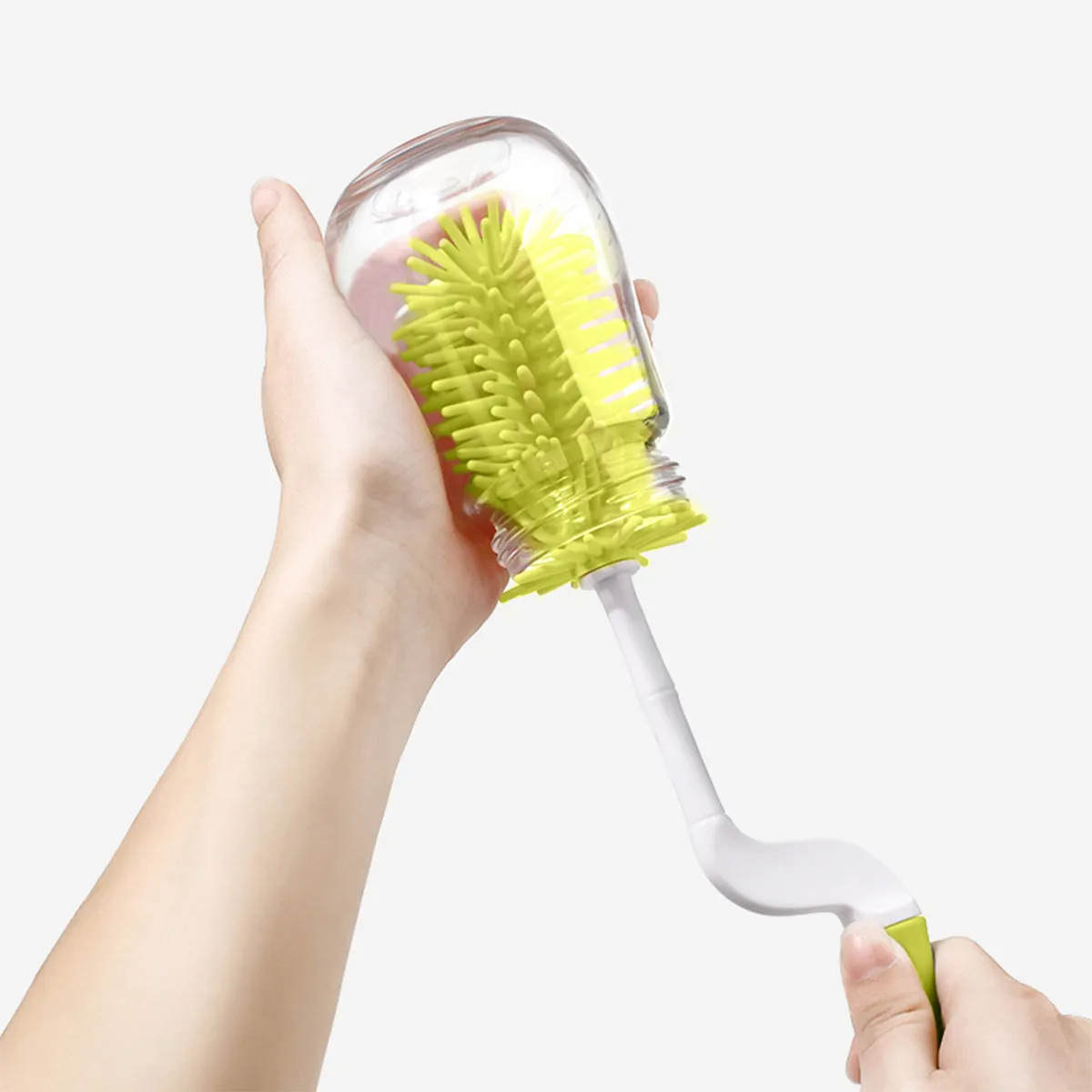 

Набор из 1 прочной щетки для мытья детских бутылочек, розовый, с вращающейся на 360° ручкой, легко переносимый, для чистки сосок и бутылочек