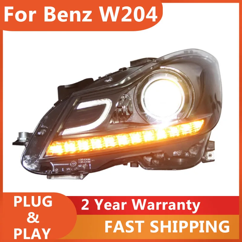 

KOWELL Car Styling for Benz W204 Headlights 2011-2013 C180 C200 C260 Head Light DRL Turn Signal Low High Beam Projector Lens