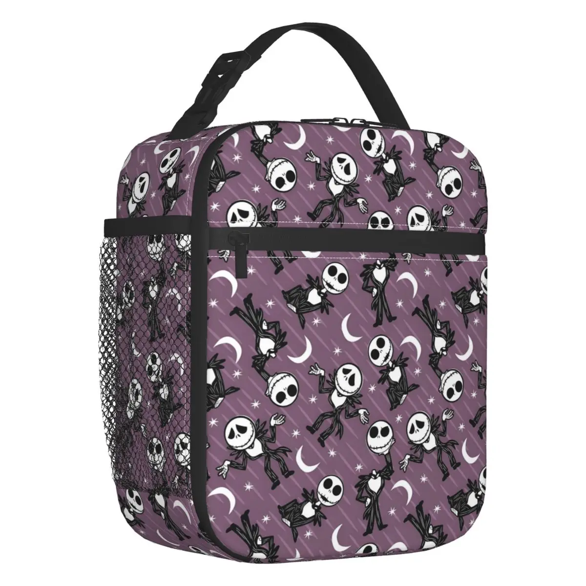 Custom Jack Skellington Insulated Lunch Bag for Women Resuable The Pumpkin King of Halloween Town Cooler Thermal Lunch Box Beach