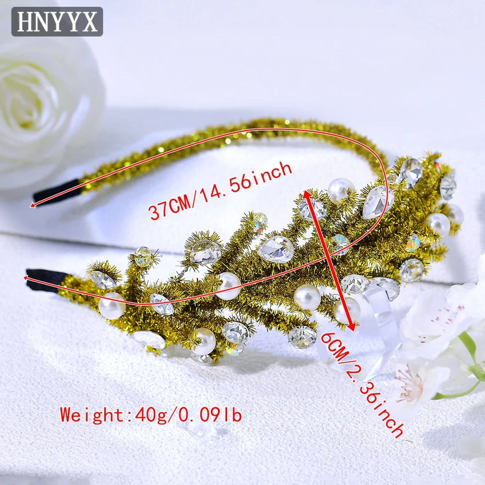 HNYYX Ikat Kepala Wanita Musim Gugur Buatan Tangan Hiasan Kepala Batang Chenille Topi Baja Lembut Aksesori Rambut Belanja Kencan Harian A372