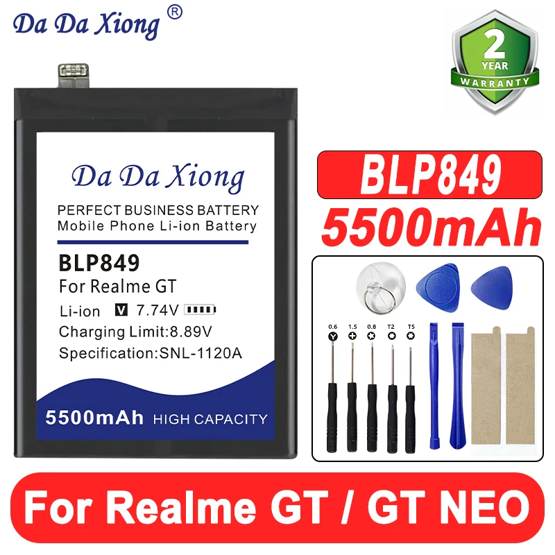 

BLP849 5500 мАч аккумулятор 100% новое высокое качество для OPPO Realme GT/Realme GT NEO аккумуляторы для мобильных телефонов + инструменты