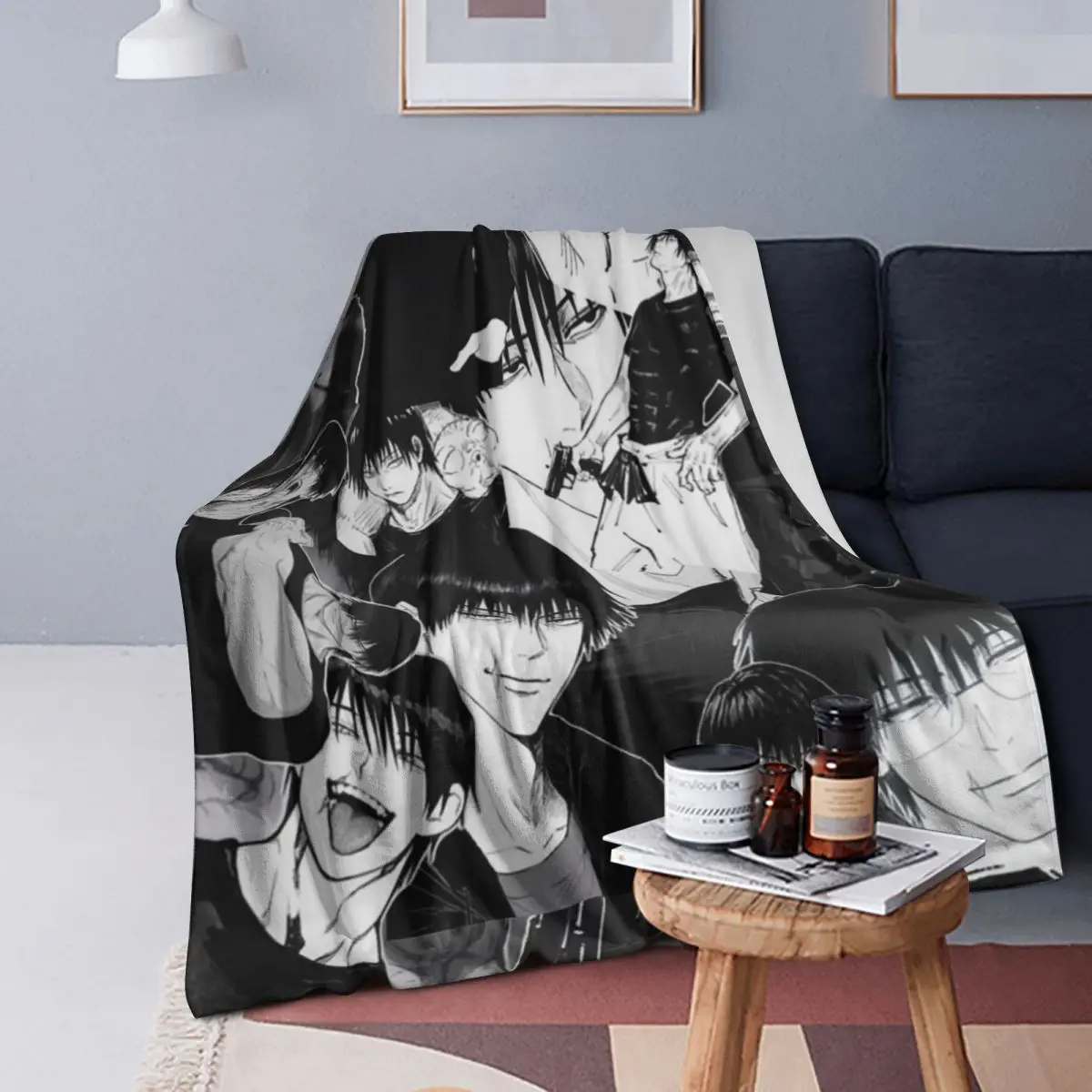 

T-Toji Fushiguros манга нож одеяла мягкое теплое фланелевое одеяло плюшевое для кровати гостиная пикник путешествия домашний диван