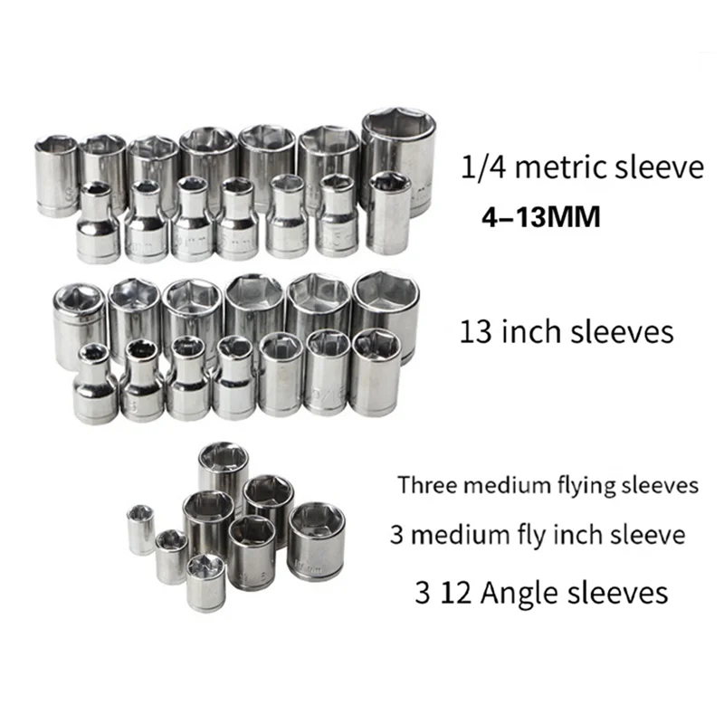 

40-Piece Socket Combination Set Socket Wrench Set Auto Repair Tools Household Hardware Tools Socket Combination Tools Durable