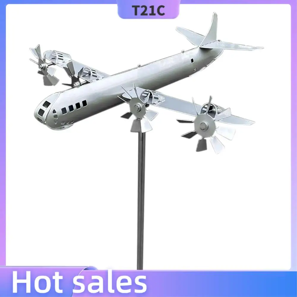 

T21C Super Fortress Aircraft Wind Spinner Windmill,3D Airplane Shape Wind Powered Spinner For Garden Yard Balcony Lawn Patio