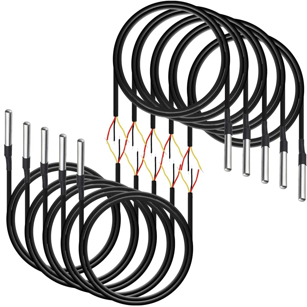 10 Stück wasserdichter ds18b20 Temperatur sensor, digitale Temperatur Thermo kabel temperatur (-55 ℃-125 ℃) - 1 Meter/3,2 Fuß