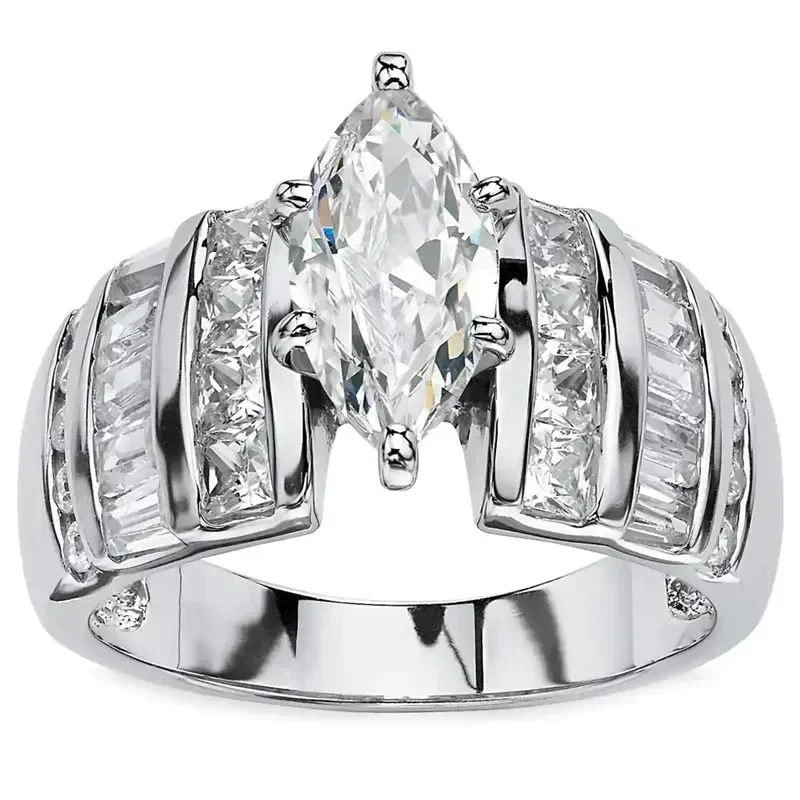 Newly-designed Engagement Rings with Brilliant CZ Crystal  for Women Gorgeous Bridal Marriage Party Trendy Jewelry