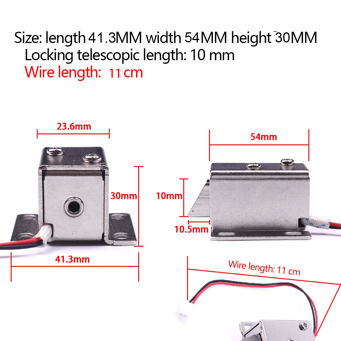 Cerradura electrónica de 12V, puerta de captura, conjunto de liberación eléctrica, solenoide, cerradura eléctrica grande