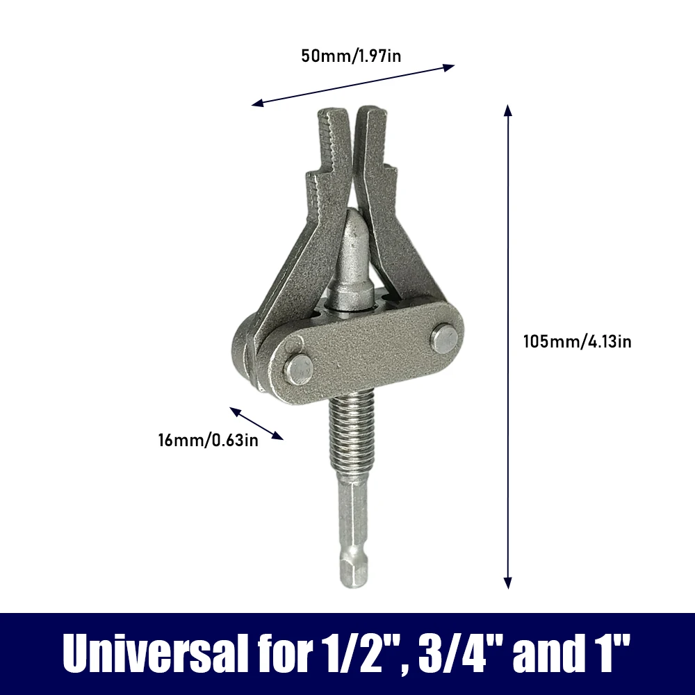 Universal Broken Pipe & Tap Extractor, Hex Shank Faucet Valve Remover for Damaged Broken Threaded Pipe