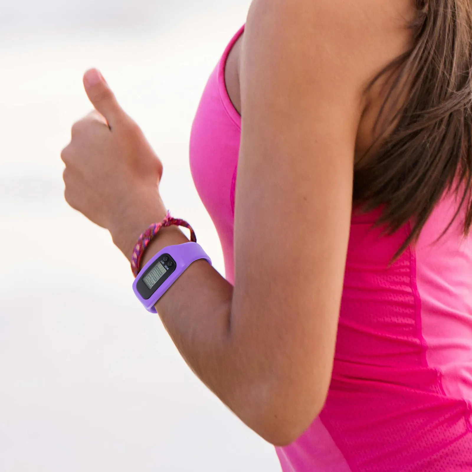 Multi Function LED Pedometer Watch Stainless Steel Frame Premium Plastic Band Real Time Calorie Monitor Mileage Display Sports