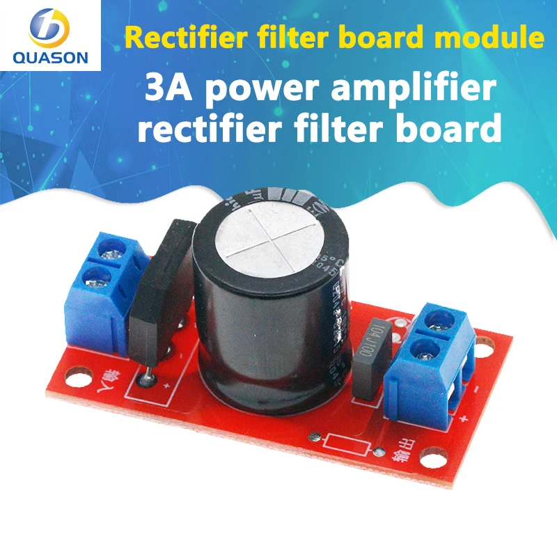 Rectifier Filter Power Board 3A Rectifier Power Amplifier 8A with Red LED Indicator AC Single Power to DC Single Source Board