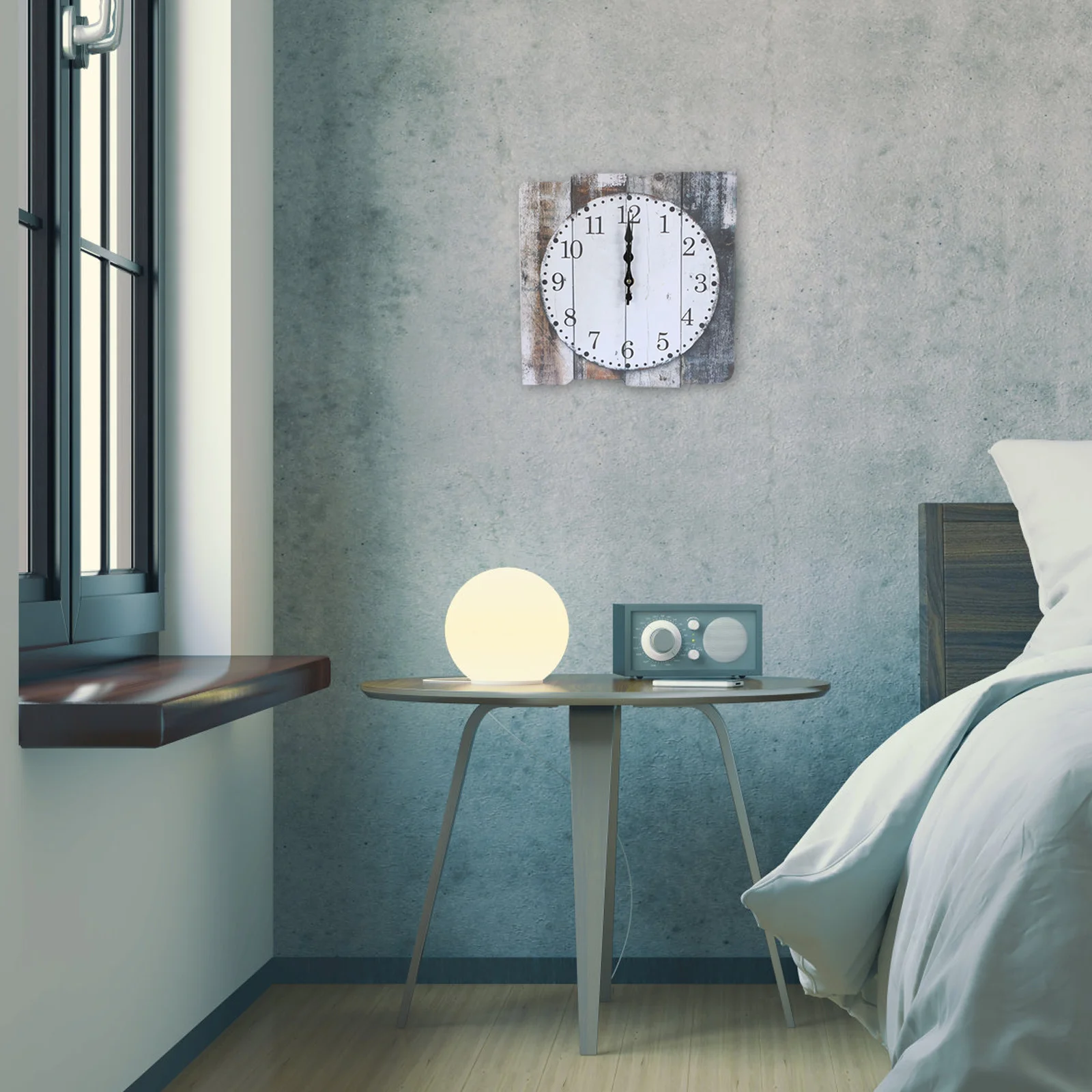 

Vintage Density Board Wall Clock Silent Non-Ticking Wooden Hanging Clock Decorative Home Decor Living Room Bedroom Wall