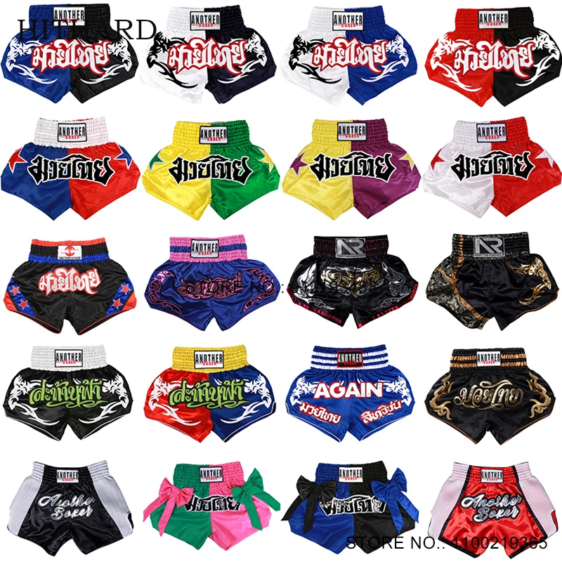 

Short Muay Thai Man Woman Child Boxing Shorts Embroidery Martial Arts MMA Clothing Gym Wrestling Fight Kickboxing Athletic Pants