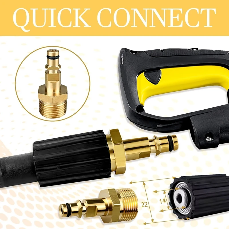M22 Adapter Quick Connect Converter Slang naar Karcher LAVOR Bosch STIHL Nilfisk Hogedrukwaspistool
