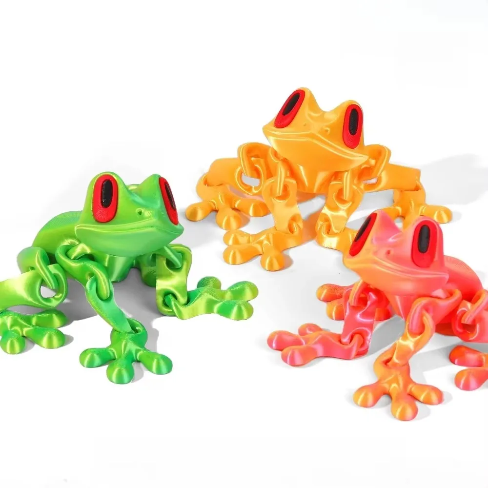 

Movable Joints 3D Printed Frogs Ornament Realistic Handicraft Frog Sculpture Figurine Cartoon 3D Printed Frog Model