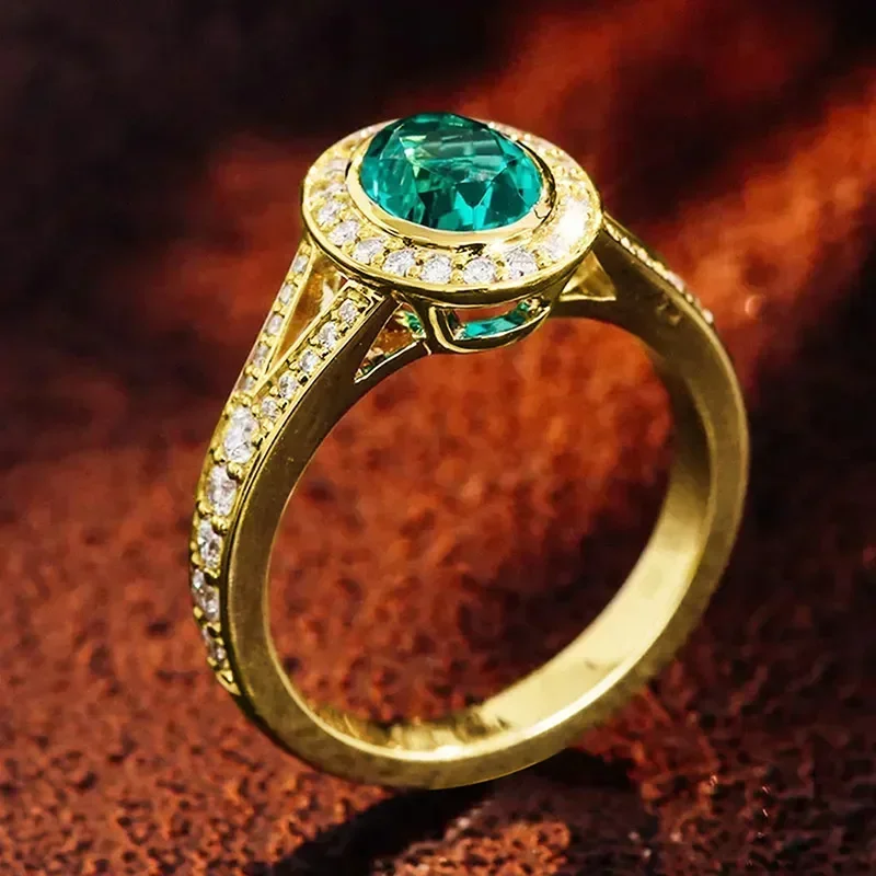 2026 New High-end Light Luxury Noblewoman Ring, Women's High-end Feeling, Oval Zircon Single Ring, Fashionable Design Jewelry