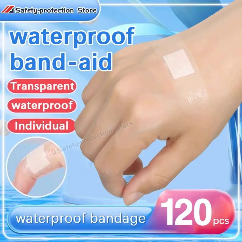 120 pieces】 Waterproof Band-Aid Transparent Invisible Bleeding Stopper Anti-friction Breathable Bathing Swimming Bandage