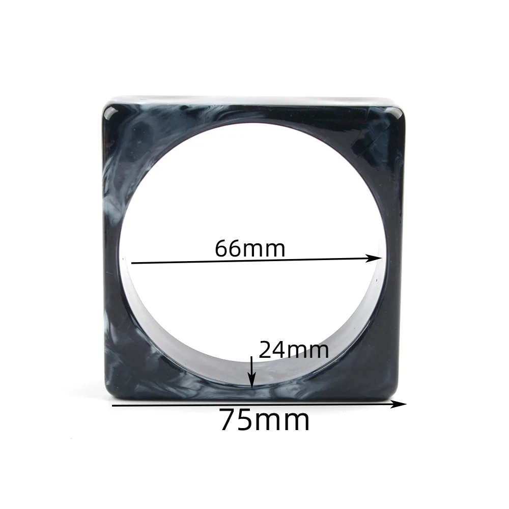 1 PCS 75mm  Exaggeration Feeling Square Smudge Dual Color Acrylic Bracelet DIY Jewelry Making Semi-finished Product Accessory