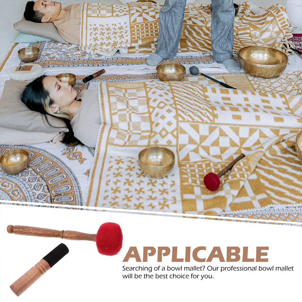 

2 Pcs Singing Bowl Mallets Wooden Sound Striker Compact Lightweight Portable Yoga Meditation Nepalese Stick Accessories Parts