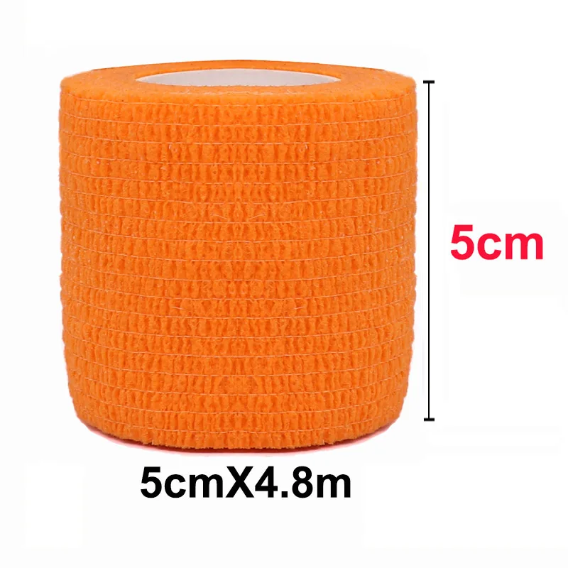 Orange Color Tattoo Bandage Anti-slip Athletic Nonwoven 1/6/12/24/32/48 pcs Disposable Waterproof Self-adhesive Elastic Bandage