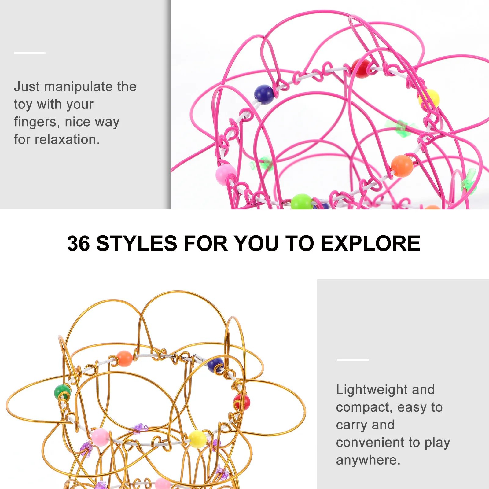 

4pcs Basket Flexible Wire 36 Shapes Stress Relief Puzzle For Adults Kids Depression Relief Educational Brainteaser