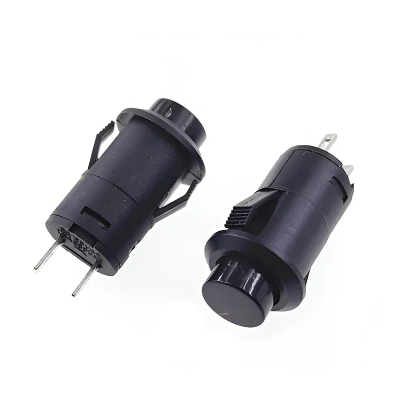 10 Stück DS-425 Grüner, 12 mm großer, runder, selbstrückstellender Netzschalter, 3A 250V AC/6A 125V AC, 2-poliger Kartensteck-Druckschalter aus Kunststoff – Detail 4