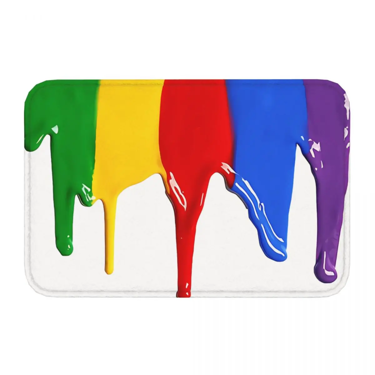 Rainbow Non-slip Doormat Bath Mat Dripping Paint Balcony Carpet Entrance Door Rug Indoor Decor