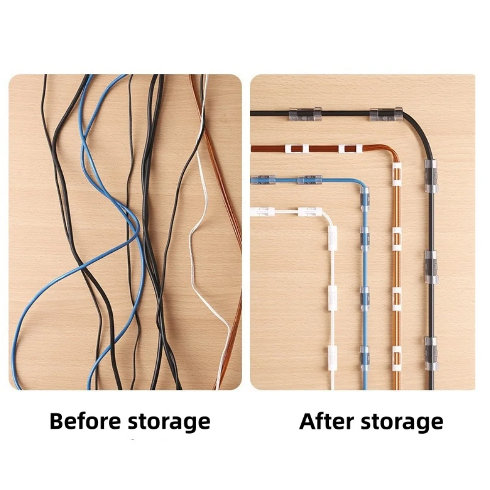مشابك كابلات ذاتية اللصق، منظمات أسلاك البيانات لمكتب الحائط، إدارة الكابلات، مدير كابل مرتب في مشابك المكتب المنزلي للسيارة #6