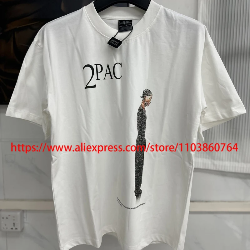 

Street Hip-hop Rock 2PAC T-shirt Summer High Quality Casual Patterned Printed Tops Loose Breathable Cotton 2pac Short Sleeves