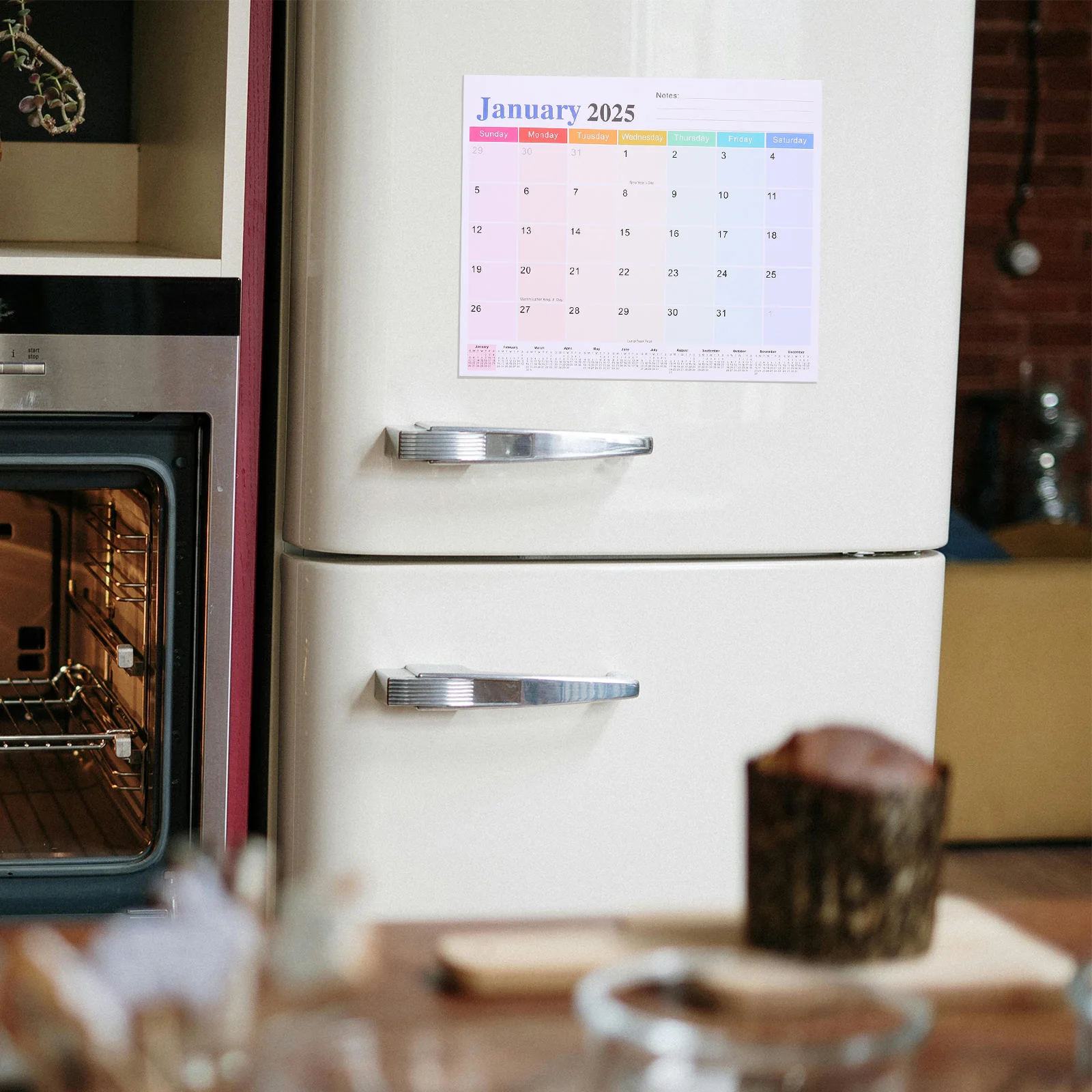 

Календарь с большими блоками, доска для планирования, эстетические магнитные бумажные календари на холодильник