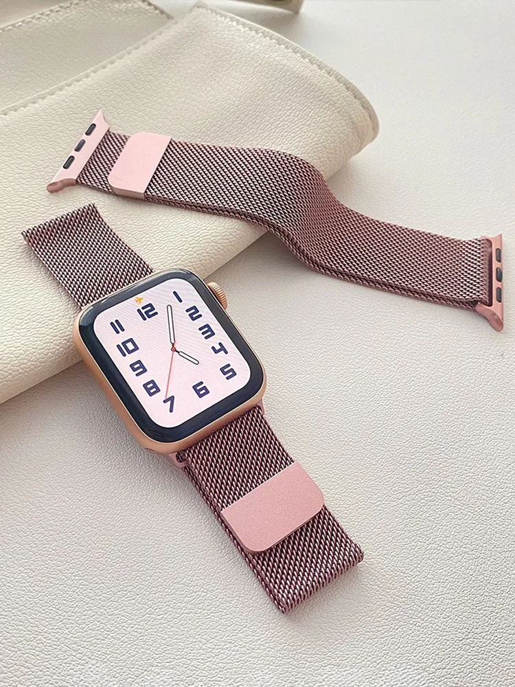Milanese Loop for apple watch band 44mm ultra 2 49mm 45mm 46mm 45mm 41-42mm metal bracelet iwatch series 10 9 8 7 6 SE 5 4 strap