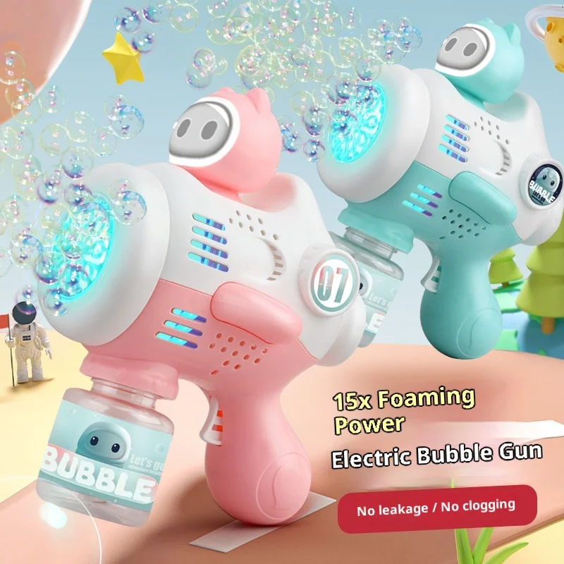 Best-selling bubble machine children's fully automatic bubble-blowing electric handheld Gatling bubble gun toy best-selling bu